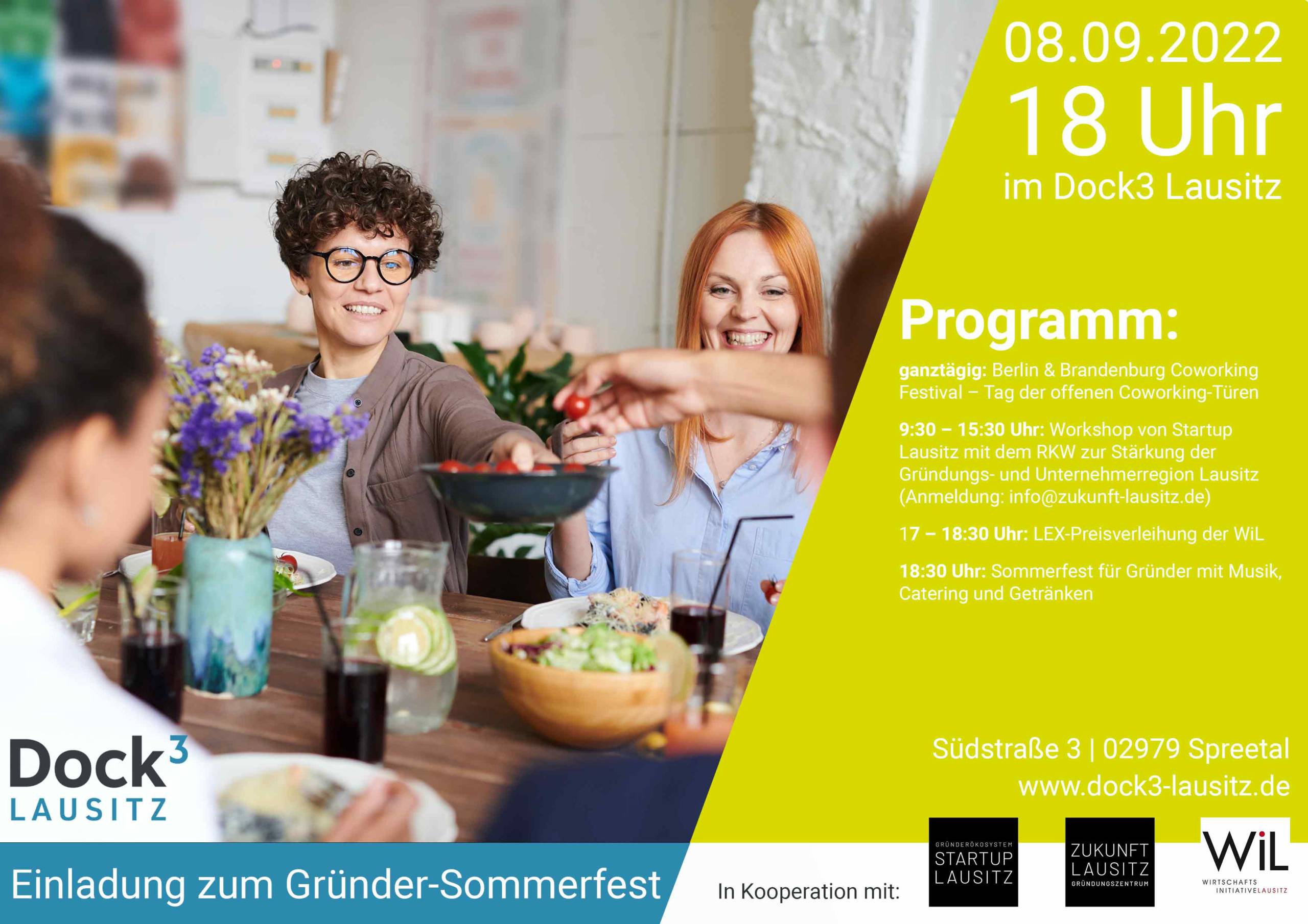 Einladung zum Sommerfest für Gründer im Dock3 - Heeme fehlste – Die  Initiative für Rückkehrer nach Spremberg, Neu-Spremberger und  Heimatverliebte aus der Region Spremberg